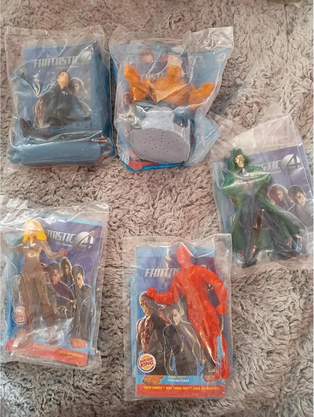 Full Set of 5 2005 Burger King Fantastic Four  Action Figures  New In Package